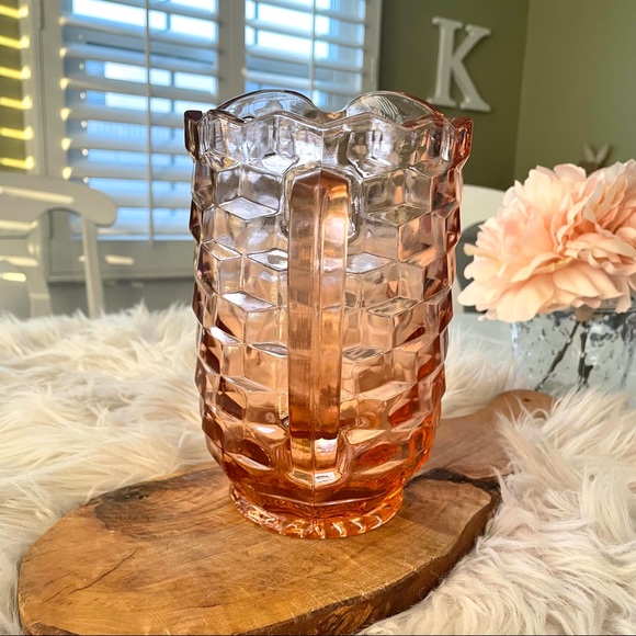 VTG Pink Whitehall Indiana Glass Drink Pitcher - Picture 7 of 7